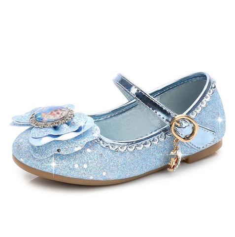 New Spring Summer fashion Princess Girls leather shoes children Party Cartoon shoes toddler elsa flat shoes ► Photo 1/6