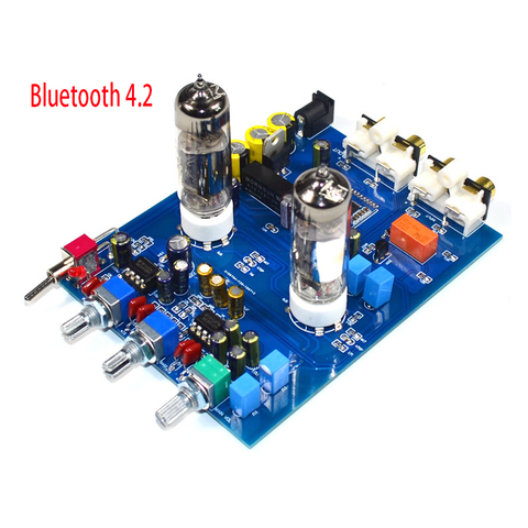 KYYSLB Original NE5532 DC12V2A 4.2 Bluetooth HIFI Preamp 6J5 Home Audio Tube Amplifier Fever Bile Preamp Tone Board 470UF/25V ► Photo 1/6
