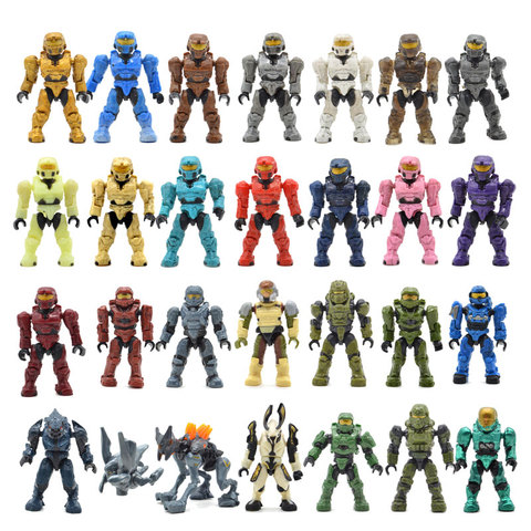 20pcs/lot Warriors Humans Building Blocks Bricks Halo Wars Games Plastic Armors Kids DIY Gifts Toys with Weapons Guns ► Photo 1/5