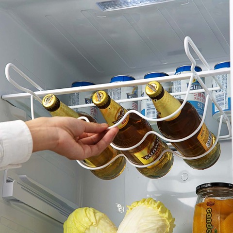 Fridge Organizer Kitchen Spacer Layer Storage Beer Rack Shelf Refrigerator Bottle Rack Wine Holder Basket Pantry Cabinet Tools ► Photo 1/6