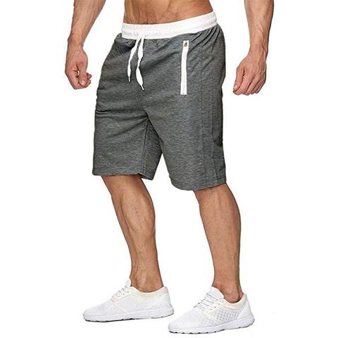 Summer Shorts Men Running Jogger Fitness Shorts Breathable Mens Gym Shorts Sports Workout Short Pants Male Solid Grey Black Blue ► Photo 1/6