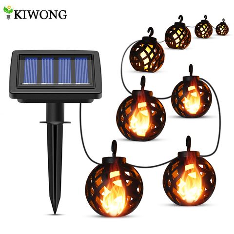 Solar String Lights LED Outdoor Waterproof Flickering Flame Hanging Solar Lantern Lamp with 8 Ball for Patio Garden Yard ► Photo 1/6