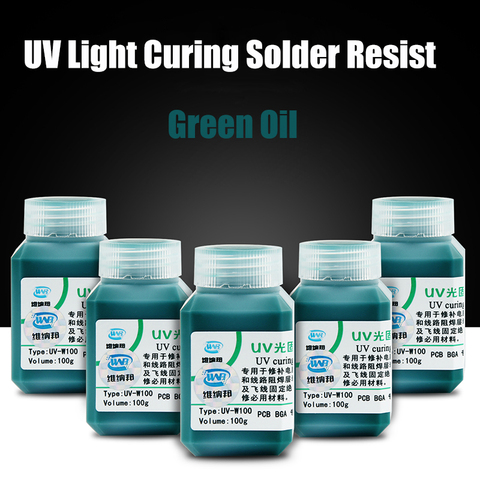 100g Green UV Curable Solder Mask BGA PCB Paint Prevent Corrosive Arcing For PCB SMD Circuit Board Solder Welding Fluxes ► Photo 1/6