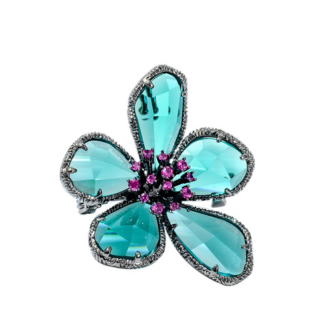 Ajojewel Women's Crystal Flower Brooch Vintage Jewelry Retro Style Brooches Decoration For Suit Sweater Shirt Broche Femme ► Photo 1/6