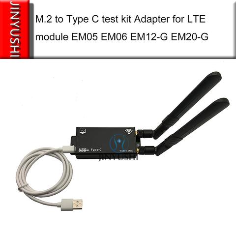 M.2 to USB Type-C Adapter Test kit enclosure With antenna LTE module For Quectel M.2 cat6 EM05 EM06 cat12 EM12-G cat20 EM20-G ► Photo 1/4