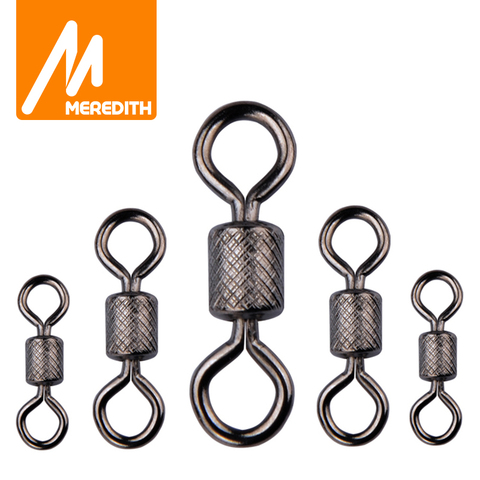 Meredith 50PCS/Lot Fishing Swivels Ball Bearing Swivel with Safety Snap Solid Rings Rolling Swivel for Carp Fishing Accessories ► Photo 1/6