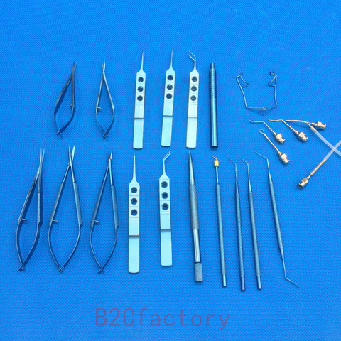 21PCS Titanium alloy Cataract Set Eye Scissor Ophthalmic tweezer Surgical eye Instruments stainless steel ► Photo 1/4