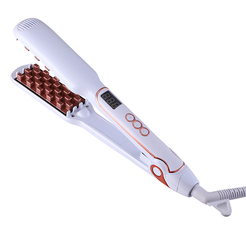 Hair Volumizing Iron Hair Straightener Curling Crimping Ceramic Crimper Hair Shiny Silky 2 in 1 Straightening&Curling Flat Iron. ► Photo 1/6