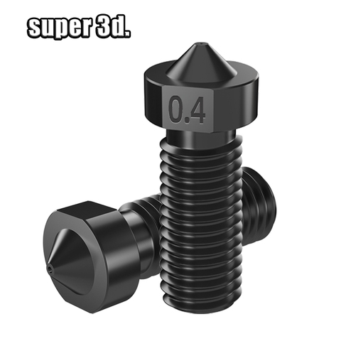 3d printer parts Hardened Steel Volcano Nozzle 0.4/1.75mm M6 For High Temperature 3D Print PEI PEEK Carbon Fiber Filament Hotend ► Photo 1/6