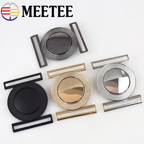 2pcs Meetee 50mm Metal Alloy Belt Buckle Decor Buckles for Women's Coat Down Jacket DIY Clothing Hasp Bags Buttons Accessories ► Photo 1/6