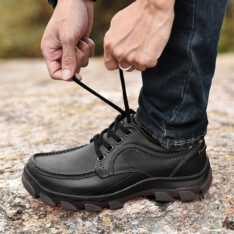 Outdoor Hiking shoes Men Genuine Leather Shoes Men Dress Shoes 2022 Business Classic  Leather Shoes Men Formal Footwear ► Photo 1/6