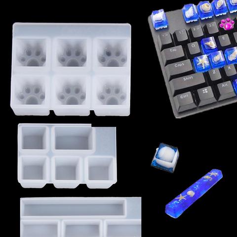 Mechanical Gaming Pet Paw Shap Key Cap Mold Computer Gamer Keycaps Crystal Silicone Molds UV Epoxy Resin Handmade Making Tools ► Photo 1/6