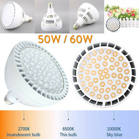 Super Bright 50W 60W PAR38 E27 LED Spotlight Bulb Lamp 48LEDs Chips Replace 500W 600W Halogen Lamps 85-265V Cold/Warm White ► Photo 1/6