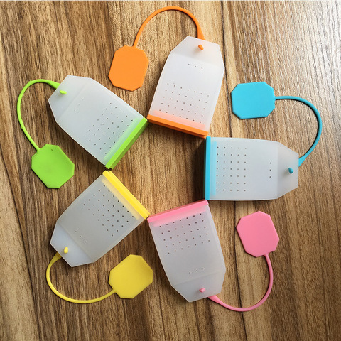 1PCS/5PCS Hot Selling Bag Style Silicone Tea Strainer Herbal Spice Infuser Filter Diffuser Kitchen Coffee Tea Tools Random color ► Photo 1/6