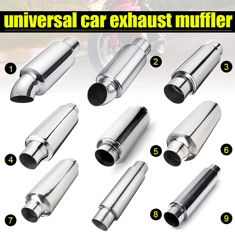 Universal 50/57/63/76mm Car Exhaust Muffler Pipe Resonator 2