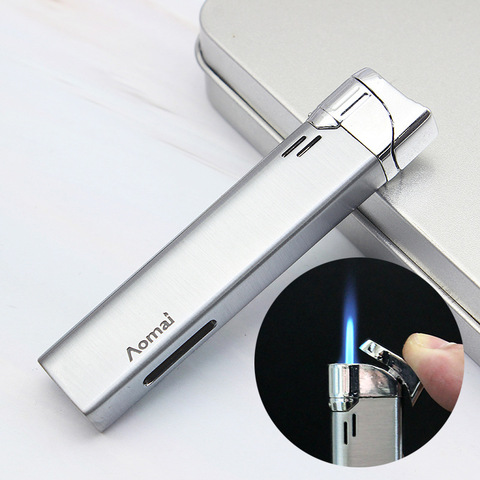 Slender Mini Torch Turbo Lighter Metal Butane Cigar Lighter Gas Cigarette 1300 C Windproof Lighter Smoking Accessories ► Photo 1/6