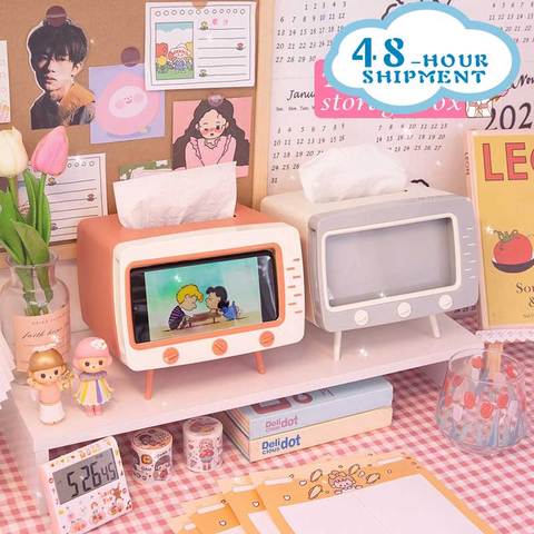 Creative TV Tissue Box Household Kitchen Tissue Storage Box Living Room Drawer Multifunctional Mobile Phone Shelf ► Photo 1/6