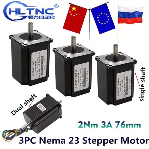 3PC Nema 23 Stepper Motor 57 Motor 2Nm 3A 76mm Nema23 Step Motor 4-lead for CNC Milling Machine ► Photo 1/6