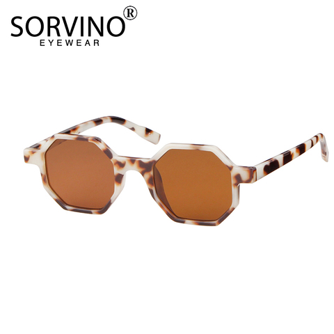 SORVINO Unique Vintage Women Octagon Sunglasses 2022 Brand Designer Skinny Frame Square Sun Glasses White Red Pink Oculos SVN71 ► Photo 1/6