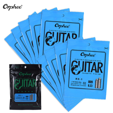 Orphee Single Guitar Strings Replacement for Electric Guitar 1st 2rd 3rd E-String (.009) 10pcs Nickel Alloy Super Light Tension ► Photo 1/6