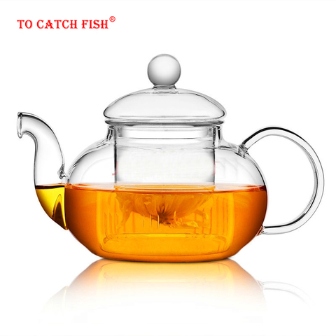 High quality Heat Resistant Glass Tea Pot,Practical Bottle Flower Tea Cup Glass Teapot with Infuser Tea Leaf Herbal Coffee ► Photo 1/6