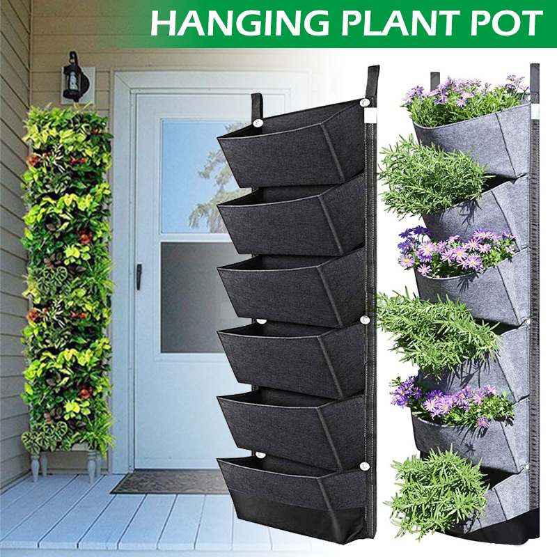 Planting Bag Hanging Wall Vertical Planter Hanging Flower Wall-mounted Plant Pot 