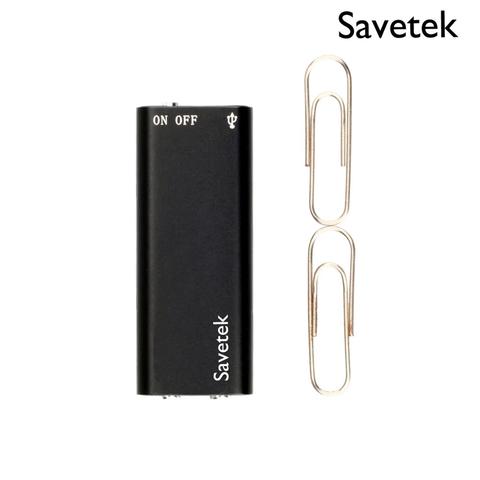 Savetek Smallest Mini USB Pen Voice Activated 8GB 16GB Digital Voice Recorder With Mp3 Player 384kbps Recording Black ► Photo 1/6