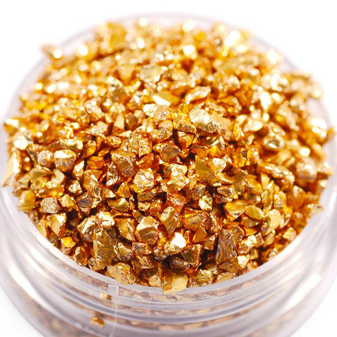 Fake Gold Stone Flakes Metallic Glass Glitter Sprinkles Resin Inclusions Embellishment for Resin Art Jewelry Making Supplies 50g ► Photo 1/6
