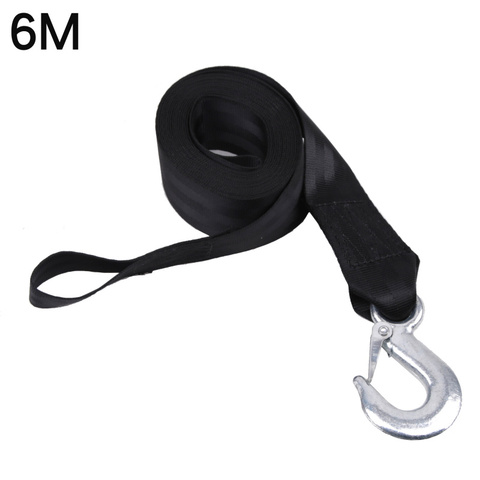 Hand Winch Self Locking /Trailer MotorBoat Black Ribbon Cloth Belt Safety 6M 1 Order ► Photo 1/6