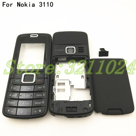 Top Quality For Nokia 3110 3110C Housing Front Faceplate Frame Cover Case+Back Cover Battery Door Cover With English Keyboard ► Photo 1/6