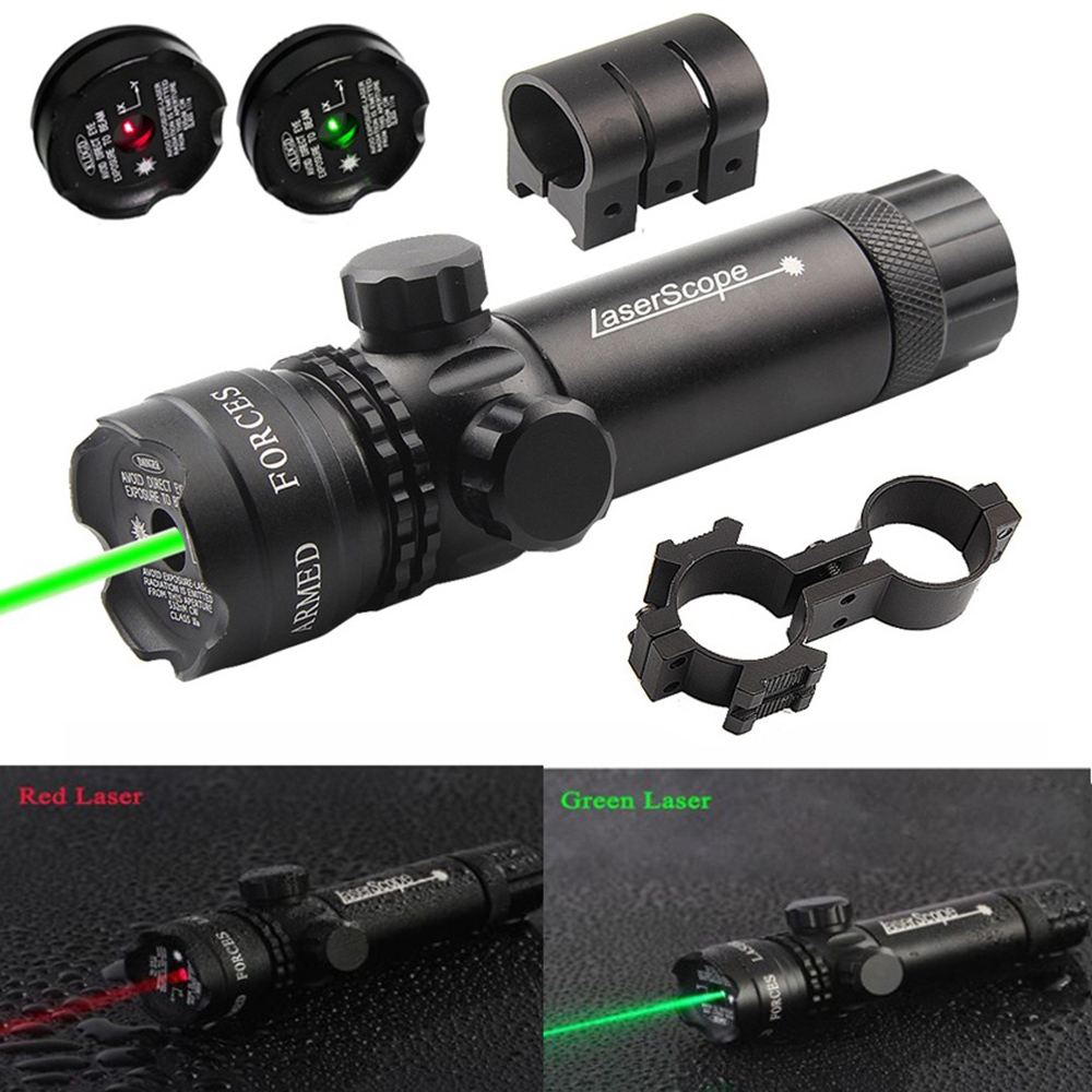 Tactical Green Red Dot Scope Rifle Laser Sight Hunting Remote Switch Gun Mount 