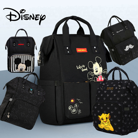 Disney Diaper Bag Backpack For Moms Baby Bag Maternity For Baby Care Nappy Bag Travel Stroller USB Heating Send Free 1Piar Hooks ► Photo 1/6