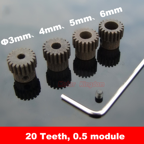 3mm/4mm/5mm/6mm Aperture Jbckscrew Wrench for Motor shaft Axis Rod Steel Metal 20 Teeth Gear 0.5 Module Modulus Boss Spur Gear ► Photo 1/3