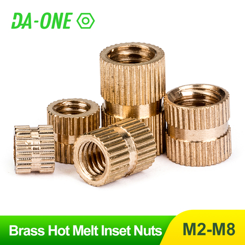 20/50/100pcs M2.5 M3 M4 M5 M6 Brass Pure Copper Metric Thread Injection Molding Knurl Insert Nut Nutsert Embedded Nuts ► Photo 1/6