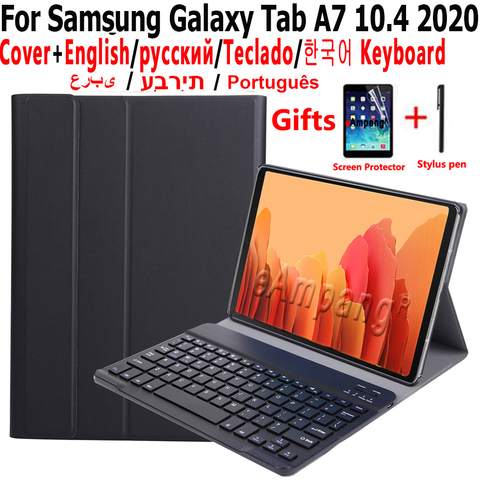 Keyboard case for Samsung Galaxy Tab A7 10.4 2022 SM-T500 SM-T505 Cover Russian Spanish Arabic Hebrew Portuguese Korean Keyboard ► Photo 1/6