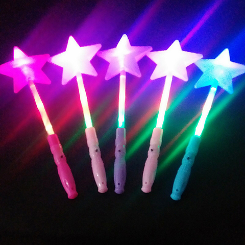 Fashion LED Flashing Glow Stick Wand Five-pointed Star Fairy Wand Kids Toy Xmas gifts Flashing Stick Children Girls Fairy Magic ► Photo 1/6