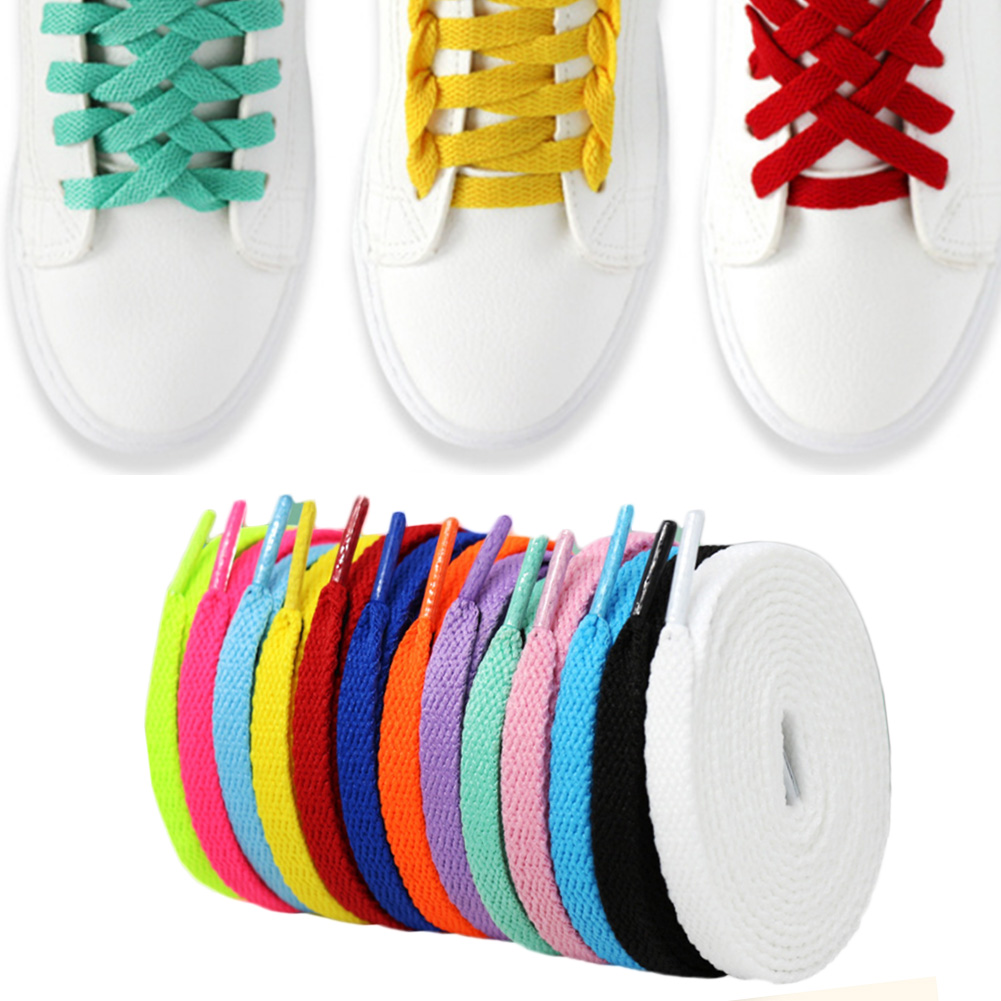 1 Pair Colorful Flat Shoelaces Shoe Laces Strings for Sneakers Skate Boots Sport 