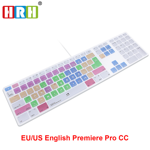 HRH Adobe Premiere Pro CC Hotkey Shortcut Keyboard Cover Skin For Apple Keyboard Numeric Keypad Wired USB for iMac G6 Desktop PC ► Photo 1/6