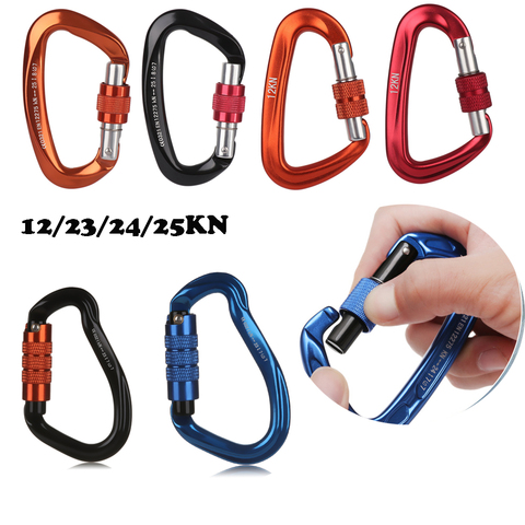 12/23/24/25KN Professional Carabiner D Shape Key Hooks Climbing Security Master Lock Mountaineering Protective Equipment ► Photo 1/1