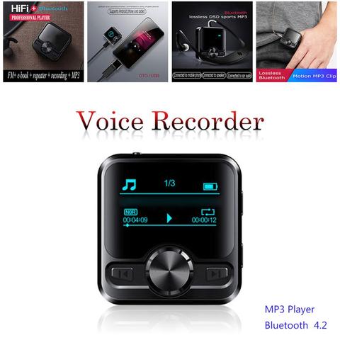 M9 Mini Bluetooth 4.2 Sport Player HIFI MP3 Music Player Sound Record IPX6 FM Radio Repeater 1.2 inch Digital Display Walkman ► Photo 1/6