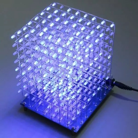 8x8x8 LED Cube 3D Light Square Blue LED Electronic DIY Kit ► Photo 1/6