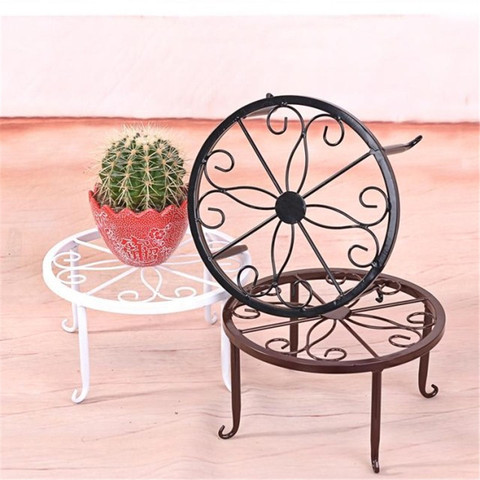 3 Size Wrought Iron Potted Stander Flower Pot Rack Stand Basion Display Shelf Garden Plant flower Holder Balcon Round Decor Rack ► Photo 1/6