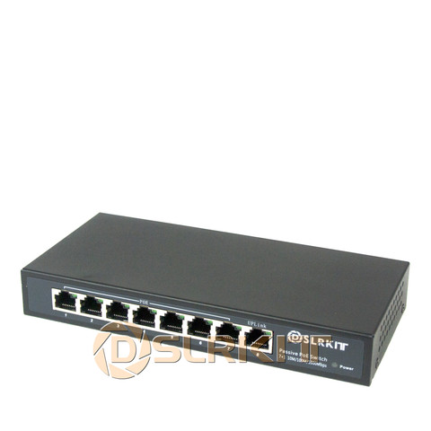 DSLRKIT Gigabit 8 Ports Passive PoE Switch Injector Ethernet NO Power Adapter ► Photo 1/3