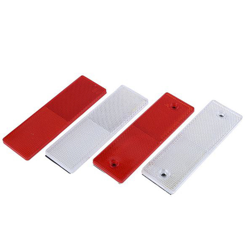 1PCS Truck Motorcycle Adhesive Rectangle Plastic Reflector Reflective Warning Plate Stickers Safety Sign Red/White ► Photo 1/6