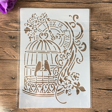 A4 29 * 21cm birdcage DIY Stencils Wall Painting Scrapbook Coloring Embossing Album Decorative Paper Card Template,wall ► Photo 1/4