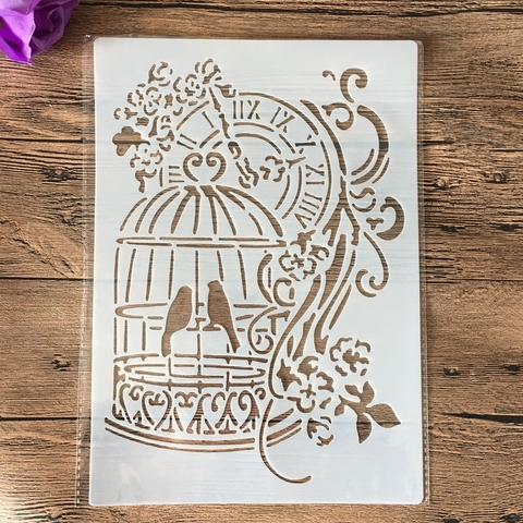 A4 29 * 21cm birdcage DIY Stencils Wall Painting Scrapbook Coloring Embossing Album Decorative Paper Card Template,wall ► Photo 1/4