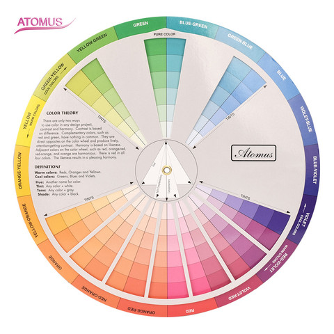New Professional Paper Card Design Color Mixing Wheel Ink Chart Guidance Round Central Circle Rotates Tattoo Nail Pigment ► Photo 1/6