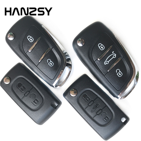 2/3 Buttons Flip Folding key housing for Peugeot 207 407 307 306 408 607 CE0536 Modified Car Remote Key Case shell VA2 blade ► Photo 1/6