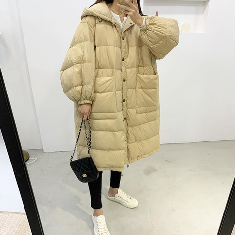 Janveny Loose Down Jacket Women Oversized 90% White Duck Down Jackets And Coats Female Feather Clothes Outwear For Women's Parka ► Photo 1/6