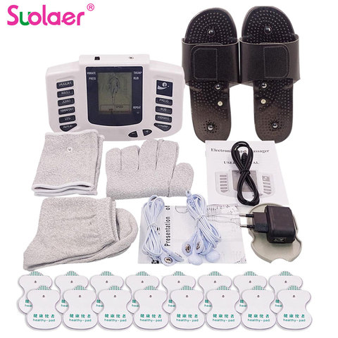 Russian/English Electrical Muscle Relax Stimulator Therapy Massager 16 Pads Pulse Tens Acupuncture Pain Relief Glove Sock Bracer ► Photo 1/6
